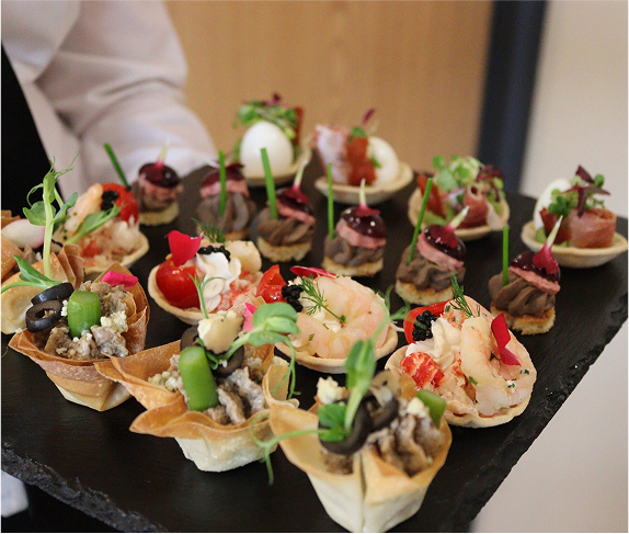 A plate of canapes.