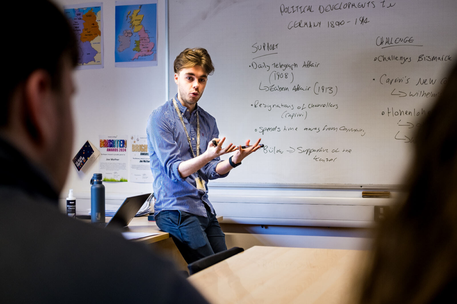 Lecturer teaching a class.