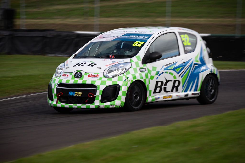 Boston College Racing car on track.
