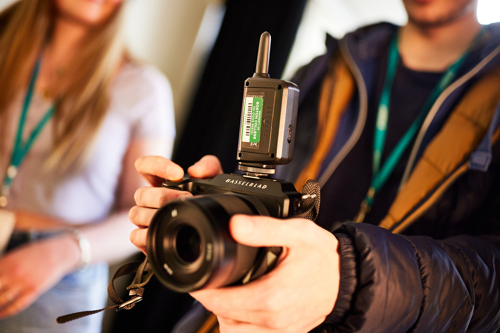 A person holding a camera.