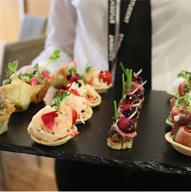 A plate of canapes.