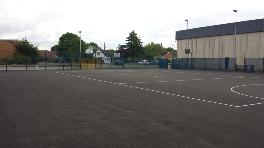 Outdoor courts and sports cage at Peter Paine.