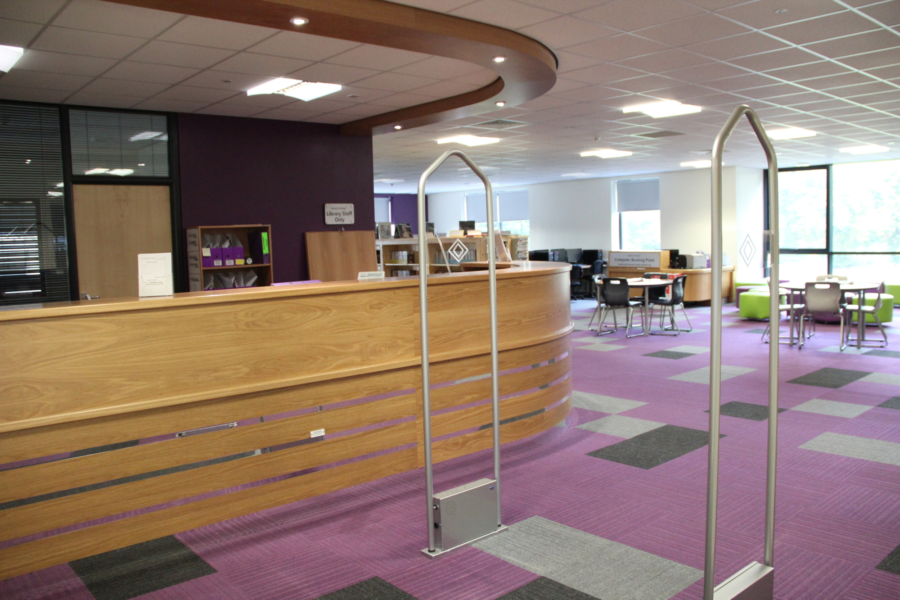 The entrance to the study area and library.